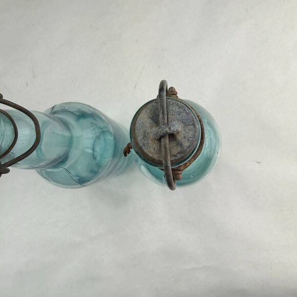 Vintage AB CO Aqua Bale Top Bottles Set Of 2 - Picture 6 of 13